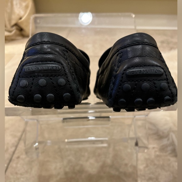 Louis Vuitton Men’s Hockenheim Damier Black Loafers 8 1/2 - Picture 3 of 11
